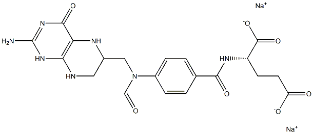 L-Glutamic acid, N-[4-[[(2-amino-1,4,5,6,7,8-hexahydro-4-oxo-6-pteridinyl)methyl]formylamino]benzoyl]-, disodium salt (9CI) Struktur