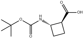 (1S,2S)-2-((tert-butoxycarbonyl)amino)cyclobutane-1-carboxylic acid Struktur