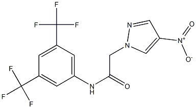 N-[3,5-bis(trifluoromethyl)phenyl]-2-{4-nitro-1H-pyrazol-1-yl}acetamide Struktur