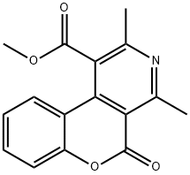 methyl 2,4-dimethyl-5-oxo-5H-chromeno[3,4-c]pyridine-1-carboxylate Struktur