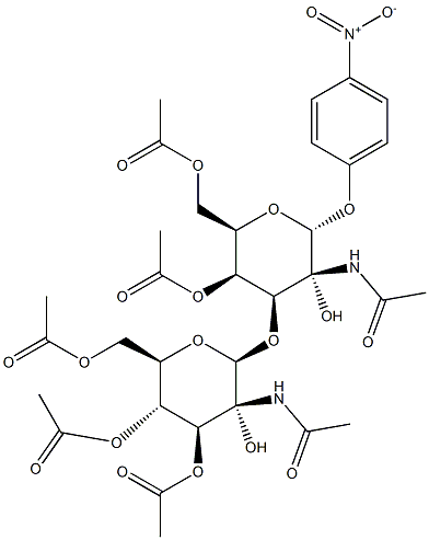 4-Nitrophenyl 2-Acetamido-4,6-di-O-acetyl-3-O-(2-acetamido-3,4,6-tri-O-acetyl-b-D-glucopyranosyl)-a-D-galactopyranoside Struktur