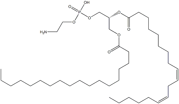 1-octadecanoyl-2-(9Z,12Z-octadecadienoyl)-sn-glycero-3-phosphoethanolamine Struktur