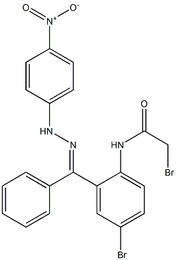 5-Bromo-2-[(bromoacetyl)amino]benzophenone, 4-nitrophenylhydrazone Struktur