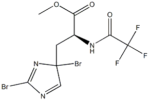 Histidine, N-trifluoroacetyl-2,4-dibromo-, methyl ester Struktur