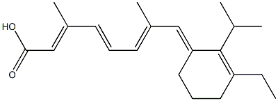 8-(3'-ethyl-2'-(1-methylethyl)-2'-cyclohexen-1'-ylidene)-3.7-dimethyl-2,4,6-octatrienoic acid Struktur