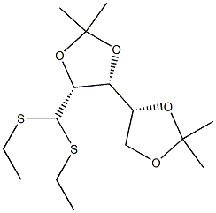 2,3:4,5-di-O-isopropylidene-D-ribose diethyl dithioacetal Struktur