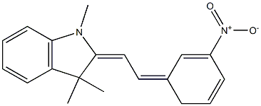 2,3-dihydro-2-(2-(4-nitro-3,5-cyclohexadien-2-ylidene)ethylidene)-1,3,3-trimethylindole Struktur