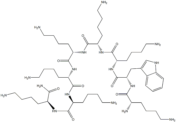 lysyl-tryptophyl-lysyl-lysyl-lysyl-lysyl-lysyl-lysinamide Struktur