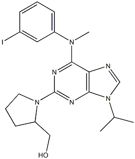 2-(2-(hydroxymethyl)pyrrolidinyl)-6-((3-iodophenyl)methylamino)-9-isopropylpurine Struktur