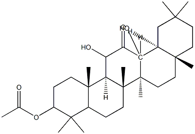 3-acetoxy-11,13-dihydroxyolean-12-one Struktur