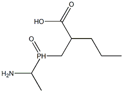 3-((1-aminoethyl)phosphinyl)-2-propylpropionic acid Struktur