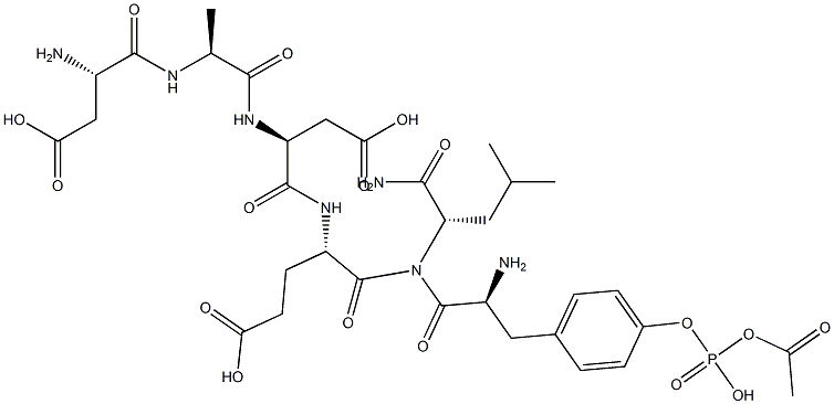 acetyl-aspartyl-alanyl-aspartyl-glutamyl-phosphotyrosyl-leucinamide Struktur