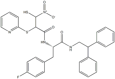 3-nitro-2-pyridinesulfenyl-beta-mercaptopropionyl-4-fluorophenylalanine 2,2-diphenylethyl amide Struktur