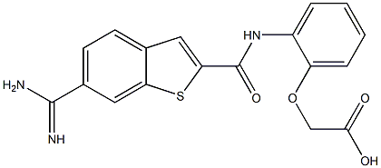 2-(((6-amidinobenzothiophene-2-yl)formamido)phenyloxy)acetic acid Struktur