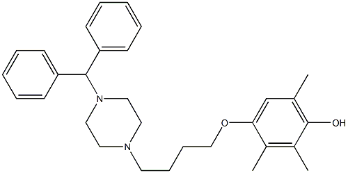 4-(4-(4-(diphenylmethyl)-1-piperazinyl)butoxy)-2,3,6-trimethylphenol Struktur