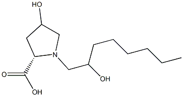 N-(2-hydroxyoctyl)-4-hydroxyproline Struktur