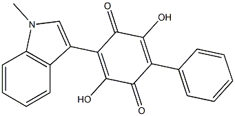 2,5-dihydroxy-6-(1-methylindol-3-yl)-3-phenyl-1,4-benzoquinone Struktur