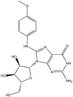 N-(GUANOSINE-8-YL)-PARA-ANISIDINE Struktur