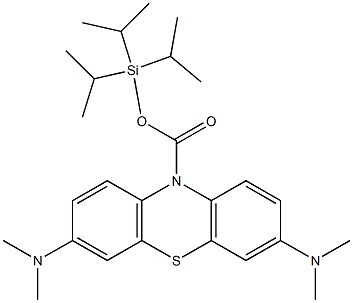 TRIISOPROPYLSILYL3,7-BIS(DIMETHYLAMINO)PHENOTHIAZINE-10-CARBOXYLATE Struktur