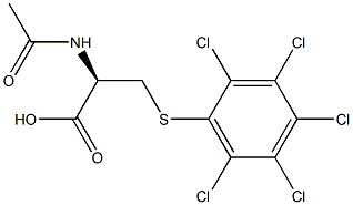 S-PENTACHLOROPHENYL-N-ACETYL-L-CYSTEINE Struktur