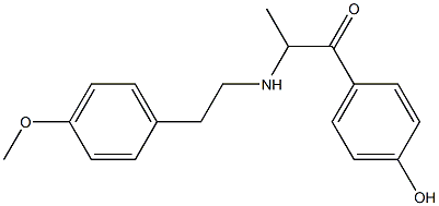 1-(4-hydroxyphenyl)-2-((2-(4-methoxyphenyl)ethyl)amino)-1-propanone Struktur