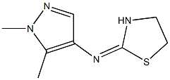 2-(1,5-Dimethyl-1H-pyrazol-4-ylimino)-thiazolidin- Struktur