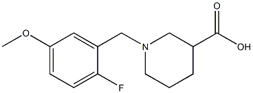 1-(2-fluoro-5-methoxybenzyl)piperidine-3-carboxylic acid Struktur