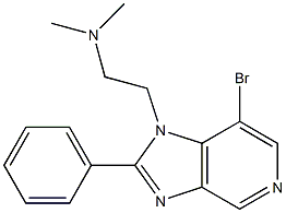 2-(7-bromo-2-phenyl-1H-imidazo[4,5-c]pyridin-1-yl)-N,N-dimethylethanamine Struktur