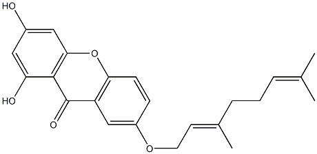 7-Geranyloxy-1,3-dihydroxyxanthone Struktur