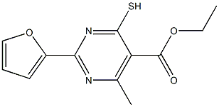 ETHYL 2-(2-FURYL)-4-MERCAPTO-6-METHYLPYRIMIDINE-5-CARBOXYLATE Struktur