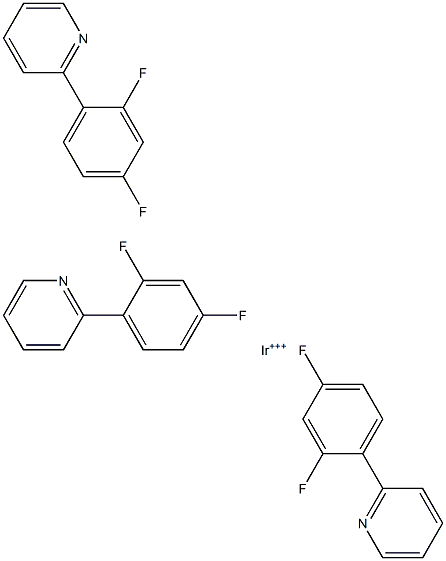 Tris(2-(2,4-difluorophenyl) pyridine)iridium (III) Struktur