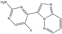 5-fluoro-4-(imidazo[1,2-b]pyridazin-3-yl)pyrimidin-2-amine Struktur