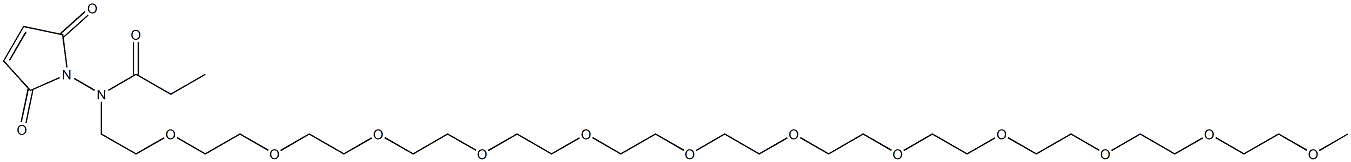 Maleinimidyl-N-(2,5,8,11,14,17,20,23,26,29,32,35-dodecaoxaheptatriacontan-37-yl)propanamide Struktur