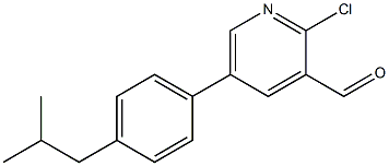 2-chloro-5-(4-isobutylphenyl)pyridine-3-carbaldehyde Struktur