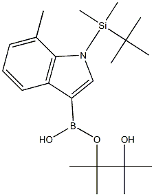 1-(TERT-BUTYLDIMETHYLSILYL)-7-METHYL-1H-INDOL-3-YLBORONIC ACID PINACOL ESTER Struktur