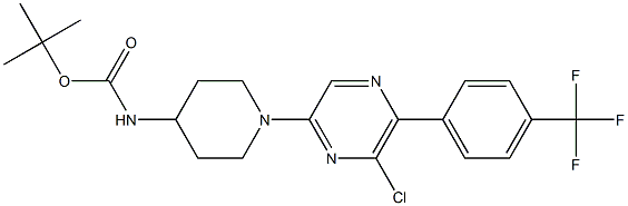 TERT-BUTYL (1-{6-CHLORO-5-[4-(TRIFLUOROMETHYL)PHENYL]PYRAZIN-2-YL}PIPERIDIN-4-YL)CARBAMATE Struktur