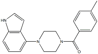 [4-(1H-indol-4-yl)piperazino](4-methylphenyl)methanone Struktur