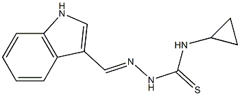 N1-cyclopropyl-2-(1H-indol-3-ylmethylidene)hydrazine-1-carbothioamide Struktur