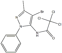 N-(4-bromo-3-methyl-1-phenyl-1H-pyrazol-5-yl)-2,2,2-trichloroacetamide Struktur