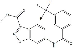 methyl 6-{[3-(trifluoromethyl)benzoyl]amino}-1,2-benzisoxazole-3-carboxylate Struktur