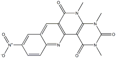 2,4,5-trimethyl-9-nitro-1,2,3,4,5,6-hexahydrobenzo[b]pyrimido[4,5-h][1,6]naphthyridine-1,3,6-trione Struktur