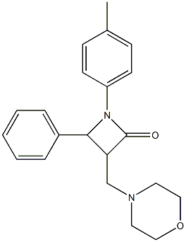 1-(4-methylphenyl)-3-(morpholinomethyl)-4-phenyl-2-azetanone Struktur