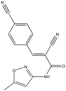 N1-(5-methylisoxazol-3-yl)-2-cyano-3-(4-cyanophenyl)acrylamide Struktur