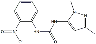 N-(1,3-dimethyl-1H-pyrazol-5-yl)-N'-(2-nitrophenyl)urea Struktur