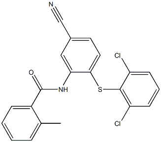 N-{5-cyano-2-[(2,6-dichlorophenyl)sulfanyl]phenyl}-2-methylbenzenecarboxamide Struktur