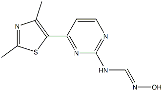 N-[4-(2,4-dimethyl-1,3-thiazol-5-yl)pyrimidin-2-yl]-N'-hydroxyiminoformamide Struktur