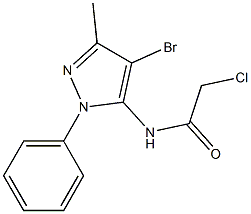 N-(4-bromo-3-methyl-1-phenyl-1H-pyrazol-5-yl)-2-chloroacetamide Struktur