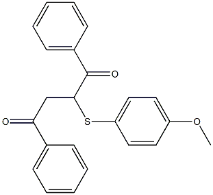 2-[(4-methoxyphenyl)sulfanyl]-1,4-diphenyl-1,4-butanedione Struktur