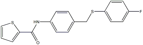 N-(4-{[(4-fluorophenyl)sulfanyl]methyl}phenyl)-2-thiophenecarboxamide Struktur