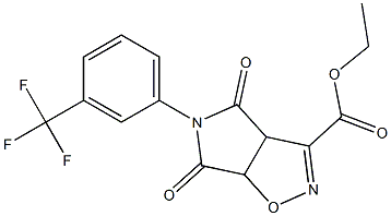 ethyl 4,6-dioxo-5-[3-(trifluoromethyl)phenyl]-4,5,6,6a-tetrahydro-3aH-pyrrolo[3,4-d]isoxazole-3-carboxylate Struktur